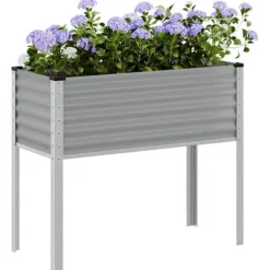 Odlingslåda grå 100x45x90 cm stål