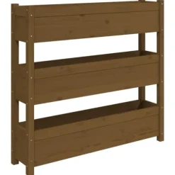 Odlingslåda honungsbrun 112x25x104,5 cm massiv furu