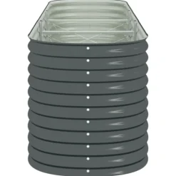 Odlingslåda i galvaniserat stål - Perfekt för trädgård och balkong | Färg: Grå | Storlek: 320x80x81 cm