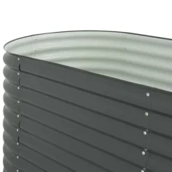 Odlingslåda i galvaniserat stål - Perfekt för trädgård och balkong | Färg: Grå | Storlek: 320x80x81 cm