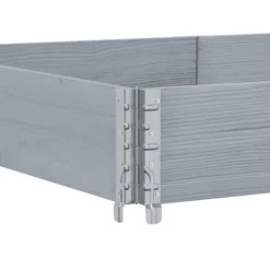 Odlingslåda i massiv furu - Staplingsbar och vikbar design | Färg: Grå | Storlek: 150x100 cm