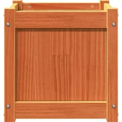 Odlingslåda i massiv furu - Perfekt för trädgård och balkong | Färg: Vaxbrun | Storlek: 40x40x40 cm