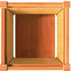 Odlingslåda i massiv furu - Perfekt för trädgård och balkong | Färg: Vaxbrun | Storlek: 40x40x40 cm