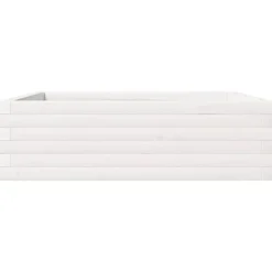 Odlingslåda i massiv furu 80x80x23 cm - Perfekt för blommor och växter | Färg: Vit | Storlek: 80x80x23 cm