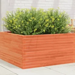 Odlingslåda i massiv furu - Trädgårdsbänk | Färg: Vaxbrun | Storlek: 90x90x46 cm