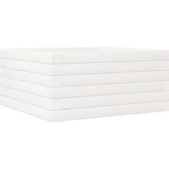 Odlingslåda i massiv furu - Perfekt för blommor och växter | Färg: Vit | Storlek: 50x50x23 cm