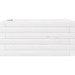 Odlingslåda i massiv furu - Perfekt för blommor och växter | Färg: Vit | Storlek: 50x50x23 cm