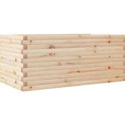 Odlingslåda i massivt furuträ - Robust och rymlig | Storlek: 110x60x45,5 cm | Färg: Natur
