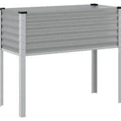 Odlingslåda i stål - Väderbeständig planteringslåda | Färg: Grå | Storlek: 100x41x90 cm