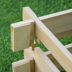 Odlingslåda i trä - Odlingsbädd - 100 x 100 x 16 cm - Fyrkantig - Natur