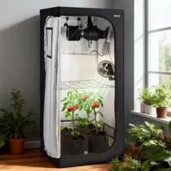 Odlingslåda Kit, 80x80x180 cm, Svart, Inomhus Växtodlingssystem