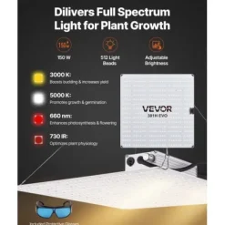 Odlingslåda Kit, 80x80x180 cm, Svart, Inomhus Växtodlingssystem