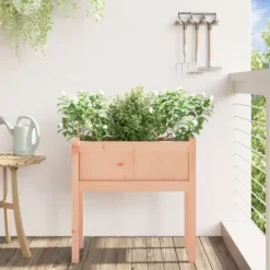 Odlingslåda med ben i Douglas - Planteringslåda | Storlek: 70x31x70 cm | Färg: Träbeige