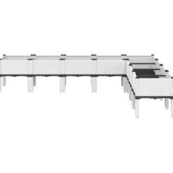 Odlingslåda med ben vit 200x160x42 cm PP