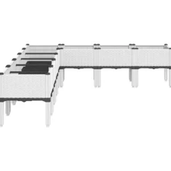 Odlingslåda med ben vit 200x160x42 cm PP