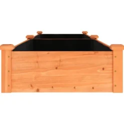 Odlingslåda med foder brun 240x60x25 cm massivt granträ - Upphöjd Odlingslåda - Upphöjd Odlingslåda Med Foder - Home & Living