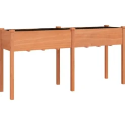 Odlingslåda med foder brun 161x45x76 cm massivt granträ