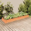 Odlingslåda med foder brun 240x60x25 cm massivt granträ