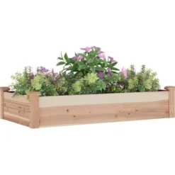 Odlingslåda med foder 120x60x25 cm massivt granträ