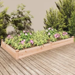 Odlingslåda med foder 240x120x25 cm massivt granträ