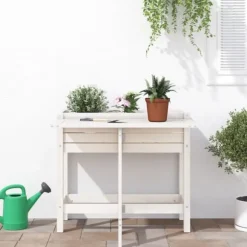 Odlingslåda med hopfällbar ovansida vit massiv furu