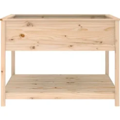 Odlingslåda med hylla i massiv furu - Ergonomisk och stabil | Storlek: 111,5x111,5x81 cm