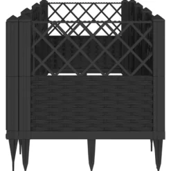 Odlingslåda med piggar svart 123,5x43,5x43,5 cm PP