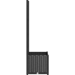 Odlingslåda med spaljé - Väderbeständig växtbehållare för klätterväxter | Färg: Svart | Storlek: 40x40x136 cm