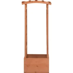 Odlingslåda med spaljébåge i granträ - Perfekt för klätterväxter | Storlek: 49x39x117 cm