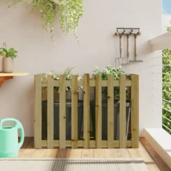 Odlingslåda med staket-design 100x50x70 cm impregnerad furu