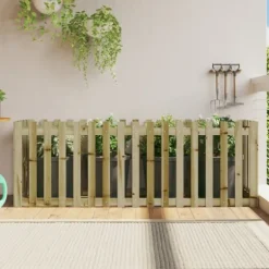 Odlingslåda med staket-design 200x50x70 cm impregnerad furu