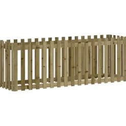 Odlingslåda med staket-design 200x50x70 cm impregnerad furu