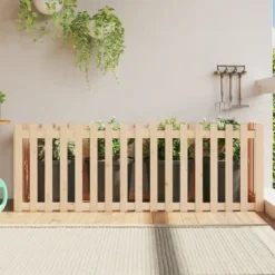 Odlingslåda med staket-design 200x50x70 cm massiv furu