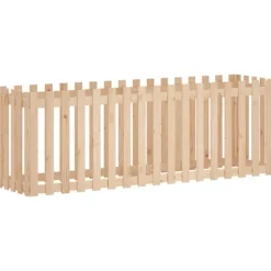 Odlingslåda med staket-design 200x50x70 cm massiv furu