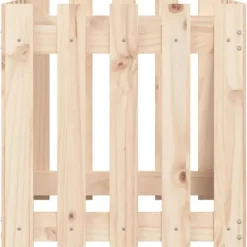 Odlingslåda med staket-design i massiv furu | Storlek: 50x50x50 cm