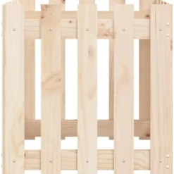 Odlingslåda med staket-design i massiv furu | Storlek: 50x50x50 cm