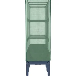 Odlingslåda med växthusöverdrag - Robust design i rottinglook | Storlek: 160x40x140 cm | Färg: Beige