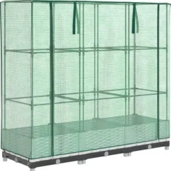 Odlingslåda med växthusöverdrag rottinglook 120x40x123 cm