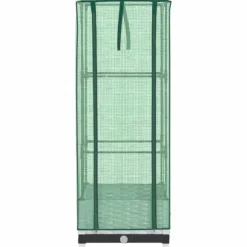 Odlingslåda med växthusöverdrag rottinglook 40x40x123 cm