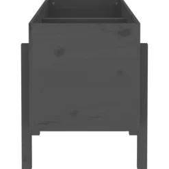 Odlingslåda på ben i massivt furuträ - Höjd: 57 cm | Färg: Grå | Storlek: 121x50 cm