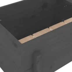 Odlingslåda på ben i massivt furuträ - Höjd: 57 cm | Färg: Grå | Storlek: 121x50 cm