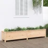 Odlingslåda på ben 199,5x40x39 cm massiv furu