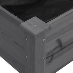 Odlingslåda på hjul med foder grå 118x59x80 cm massivt granträ
