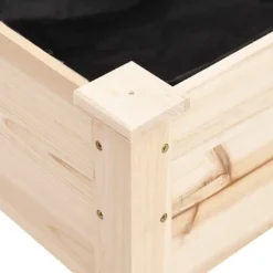 Odlingslåda på hjul med foder 71x37x80 cm massivt granträ