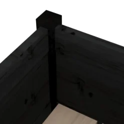 Odlingslåda svart 70x70x70 cm massiv furu