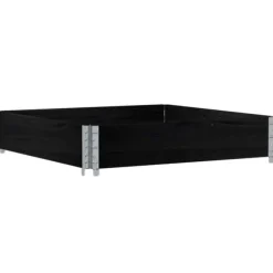 Odlingslåda svart 100x100 cm massiv furu