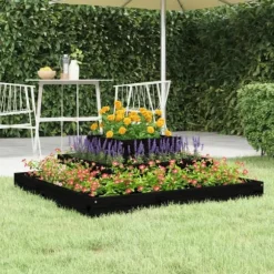 Odlingslåda svart 80x80x27 cm massiv furu - Odlingslåda Upphöjd - Odlingslådor Upphöjda - Home & Living