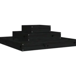 Odlingslåda svart 80x80x27 cm massiv furu - Odlingslåda Upphöjd - Odlingslådor Upphöjda - Home & Living