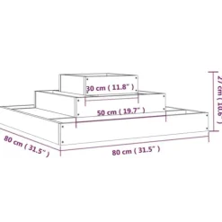 Odlingslåda svart 80x80x27 cm massiv furu - Odlingslåda Upphöjd - Odlingslådor Upphöjda - Home & Living