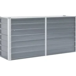 Odlingslåda upphöjd galvaniserat stål 160x40x77 cm grå